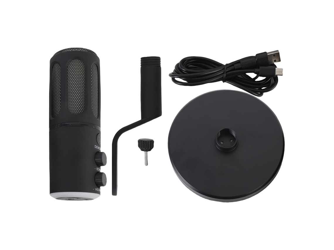 2026 micrófono Dinámico Cardioide com Xlr Usb e Rgb para Podcasting