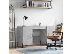 Vidaxl Secretária 140x50x75 Cm Derivados De Madeira Cinza Cimento
