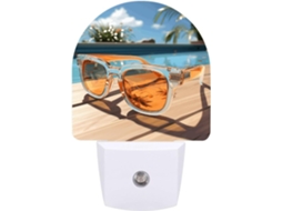 Luminária de parede noturna com plugue, luz noturna de LED com sensor de movimento, desenho de sol Oculus Print