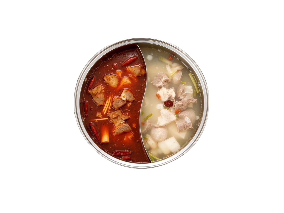 Hot Pot, Aço Inoxidável 304, 29cm De Diâmetro, 30cm De Diâmetro Interno, Tampa De Vidro, 2 Compartimentos