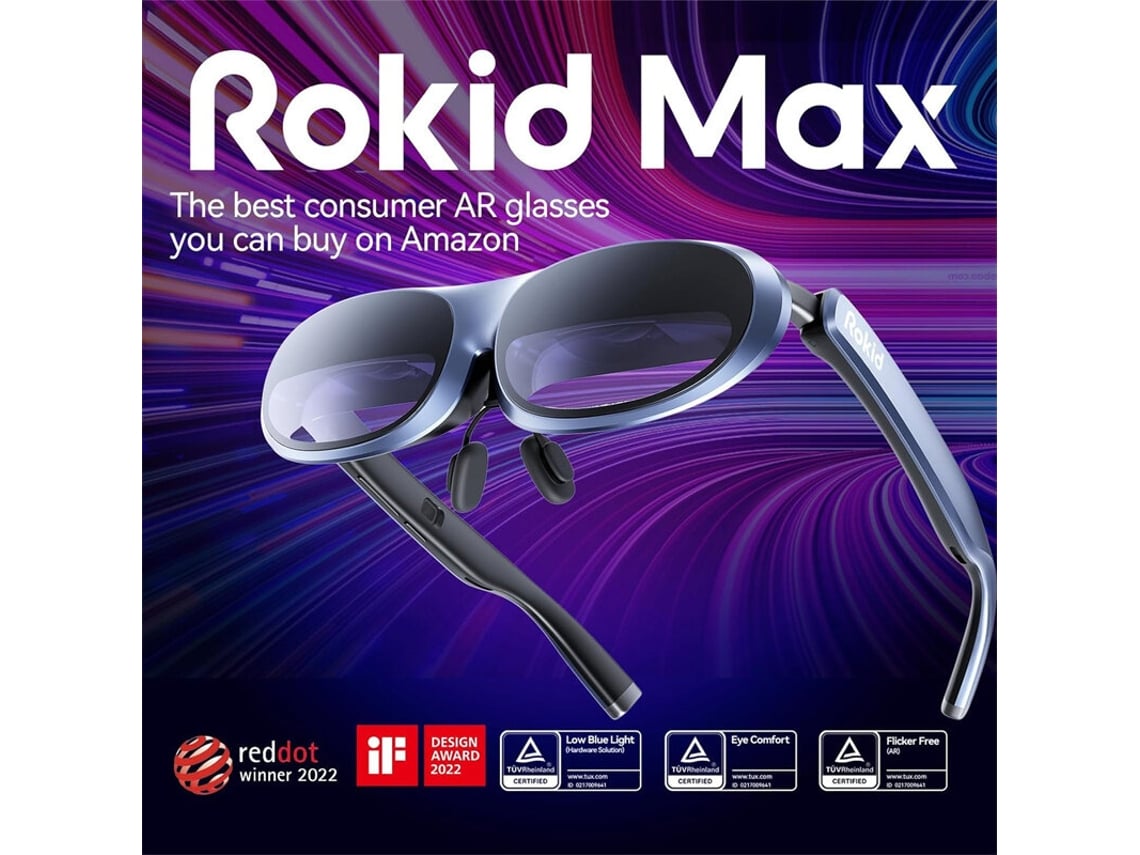 Óculos Inteligente Rokid Hub Rokid Max Ar Com Tela Micro Oled Hdcp