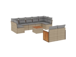 Garden Sofa Set, Garden Sofa Sets Vidaxl Bege Rattan / Vime (n/a)