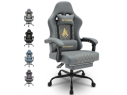 Cadeira Gaming SYMINO Pele PU Race Confortável, Ajustável CINZA SYMINO