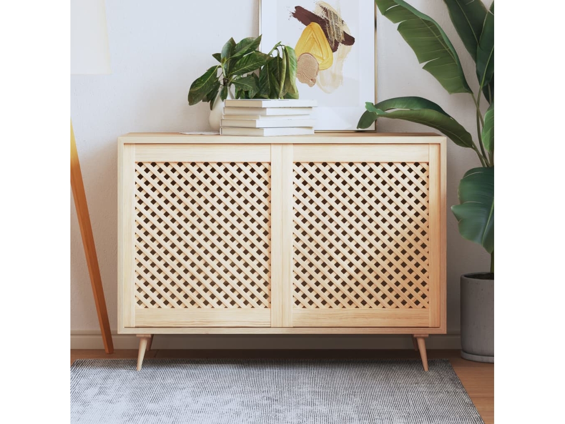 Vidaxl Portas De Armário Design Treliça 2 Pcs 59,5x69 Cm Pinho Maciço