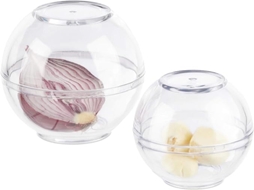 Jarro de Armazenamento 2 Peças, Recipiente de Armazenamento Alho e Cebolas, Geladeira, Plástico, 7 9 Cm, Transparente ZYBLSSBB