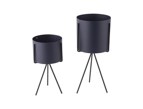 Conjunto de Vasos de Flores em Ferro PRESENT TIME Pedestal