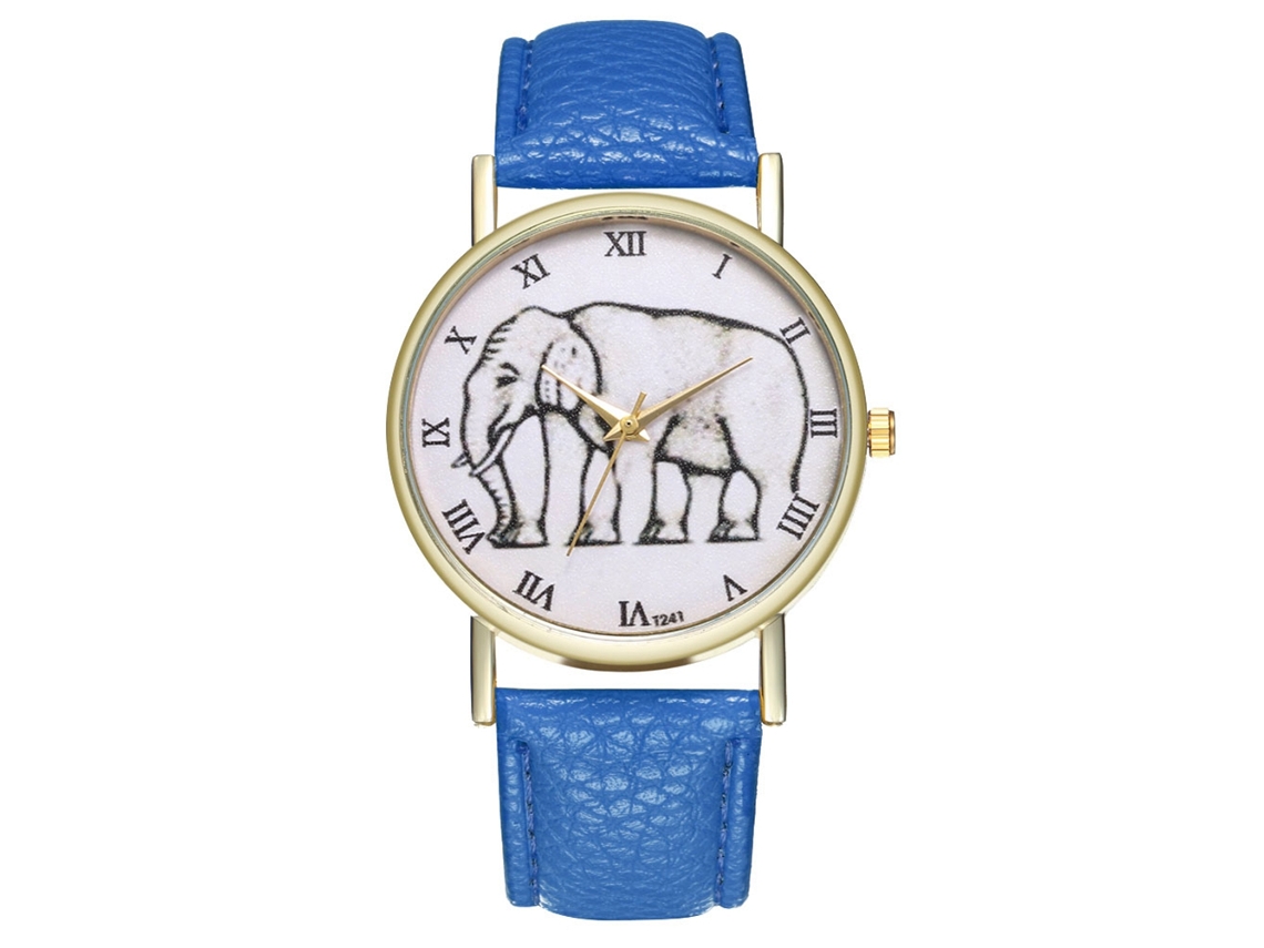 Relógio de casal Zhoulianfa Quartz com pulseira de PU e mostrador redondo (safira)