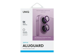 Protector de Lente Aplicador Uva para iPhone 16 UNIQ Alumínio Rosa