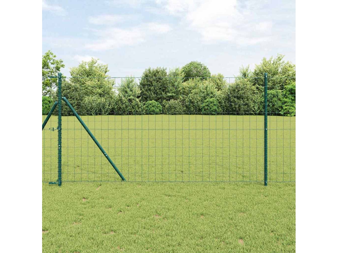 Vidaxl Cerca Euro Verde 1 X 25 M Ferro Revestido De Pvc