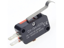 Conjunto de 5 peças V 154-1c25 Interruptor de limite momentâneo SPDT com Rolo e Alavanca Longa, 15A 250V, Vermelho
