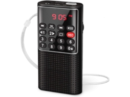 Rádio de Bolso com Gravador, Botão de Bloqueio, Leitor de Cartão Sd e Bateria Recarregável para Caminhadas, Corridas e Treinos AQUAFORGE