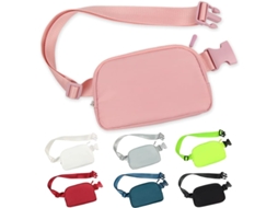 Bolsa Cinto Transversal Para Mulheres E Homens, Com Cinto Ajustável, Para Hiking, Corrida, Viagem E Uso Casual Rosa
