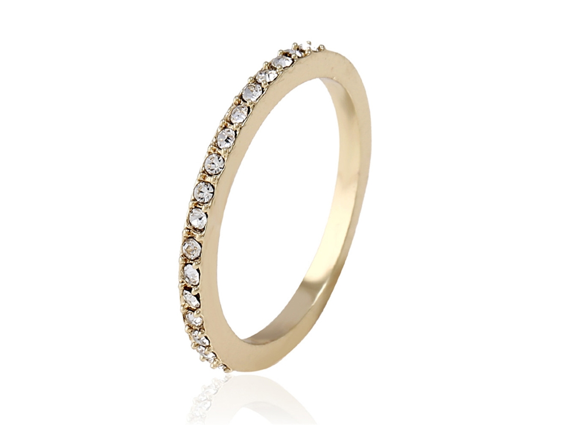 Anel De Liga Com Strass Presente Feminino Simples