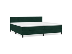 Cama com Molas/colchão 200x200 Cm Veludo Verde escuro MAISON EXCLUSIVE