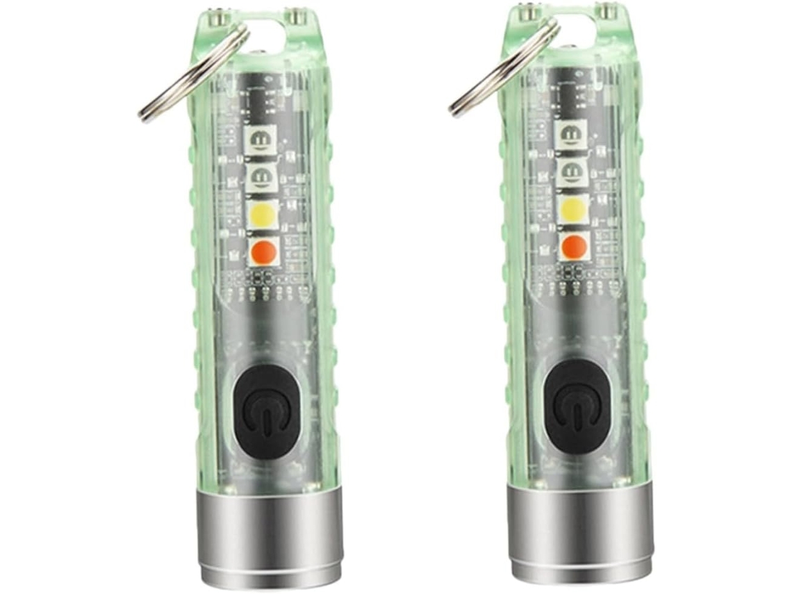 Mini Lanterna De Led Recarregável De 2 Peças, À Prova D'água E Com Brilho Ajustável.