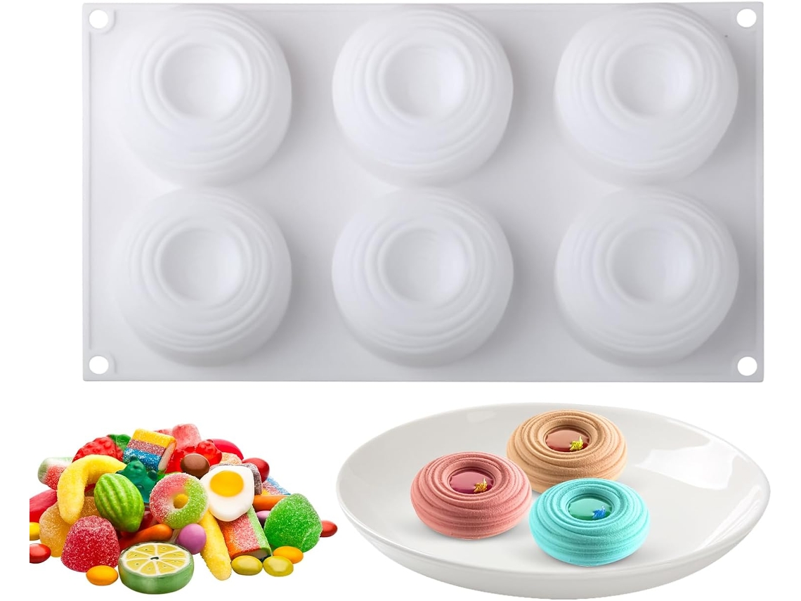 Forma De Silicone Antiaderente Com 6 Cavidades Gelatinas E Doces.