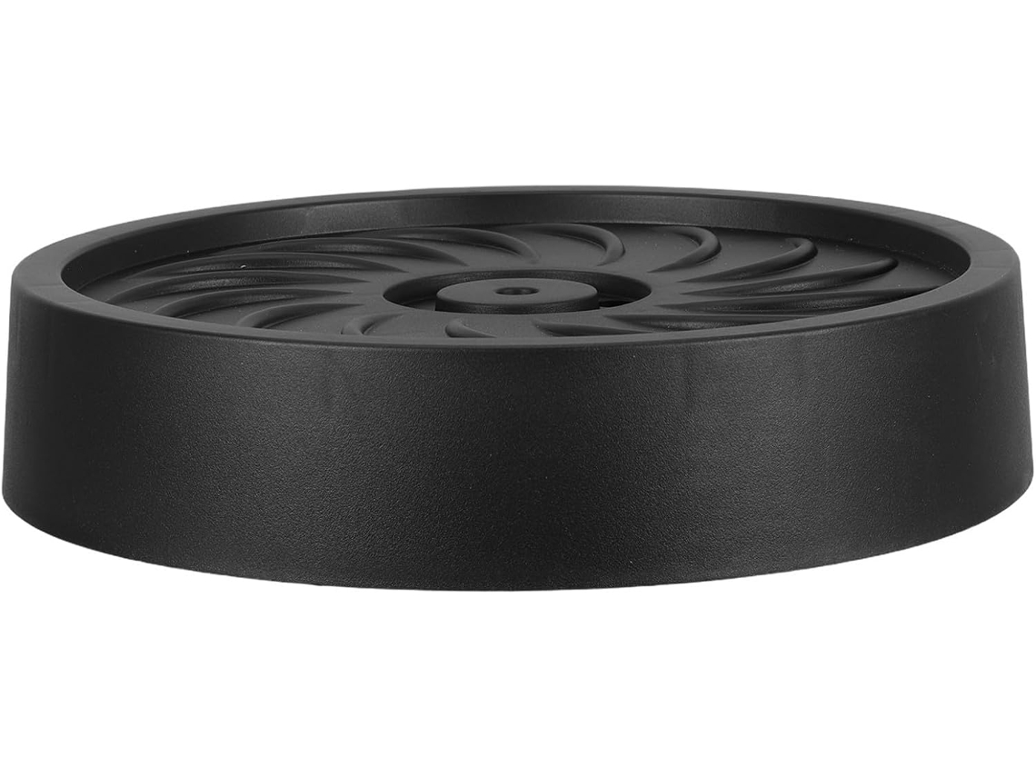 Suporte Para Plantas Redondo De 25cm 10 Polegadas Em Abs Preto Com Rodinhas, Sistema De Drenagem E Estabilidade