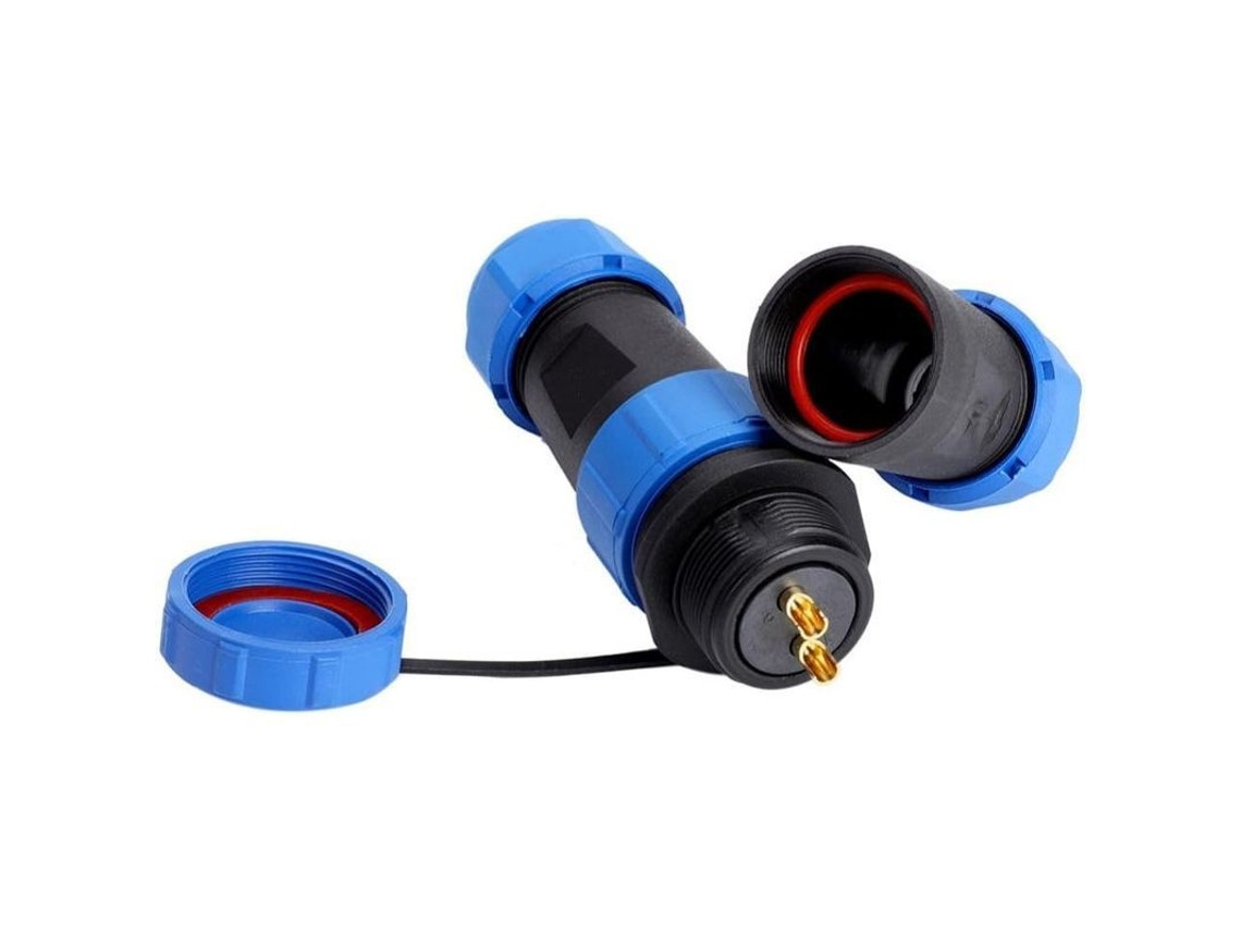 Conector aéreo para cabo impermeável IP68, 2 pinos, 2025 SP21, temperatura 40-120°C | S/MARCA