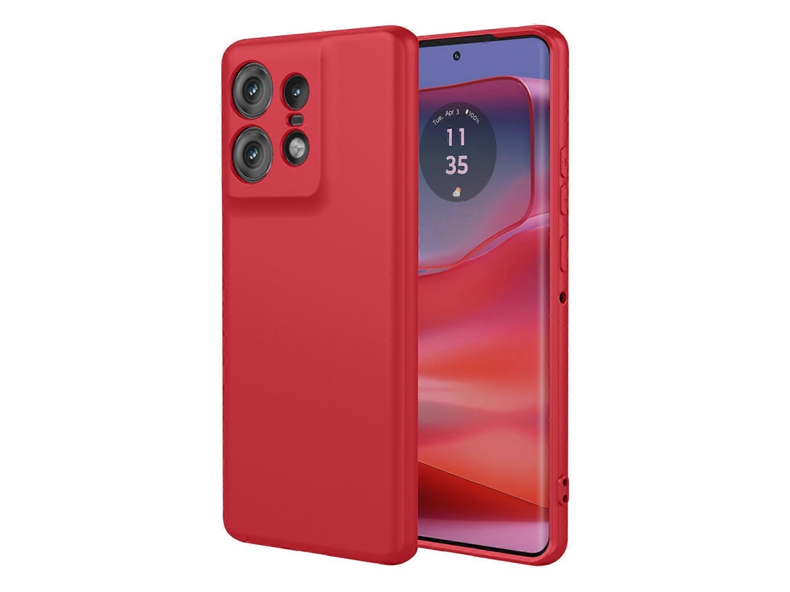 Capa Protetora Tkdaddy Para Motorola Edge 50 Pro 5g Em Tpu Macio E À Prova De Choque, Vermelha