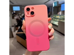 Capa Para Iphone 17 Pro Max Rosa Degradê, Magnética, Em Silicone Fosco, Com Cobertura Total E Resistente A Quedas.
