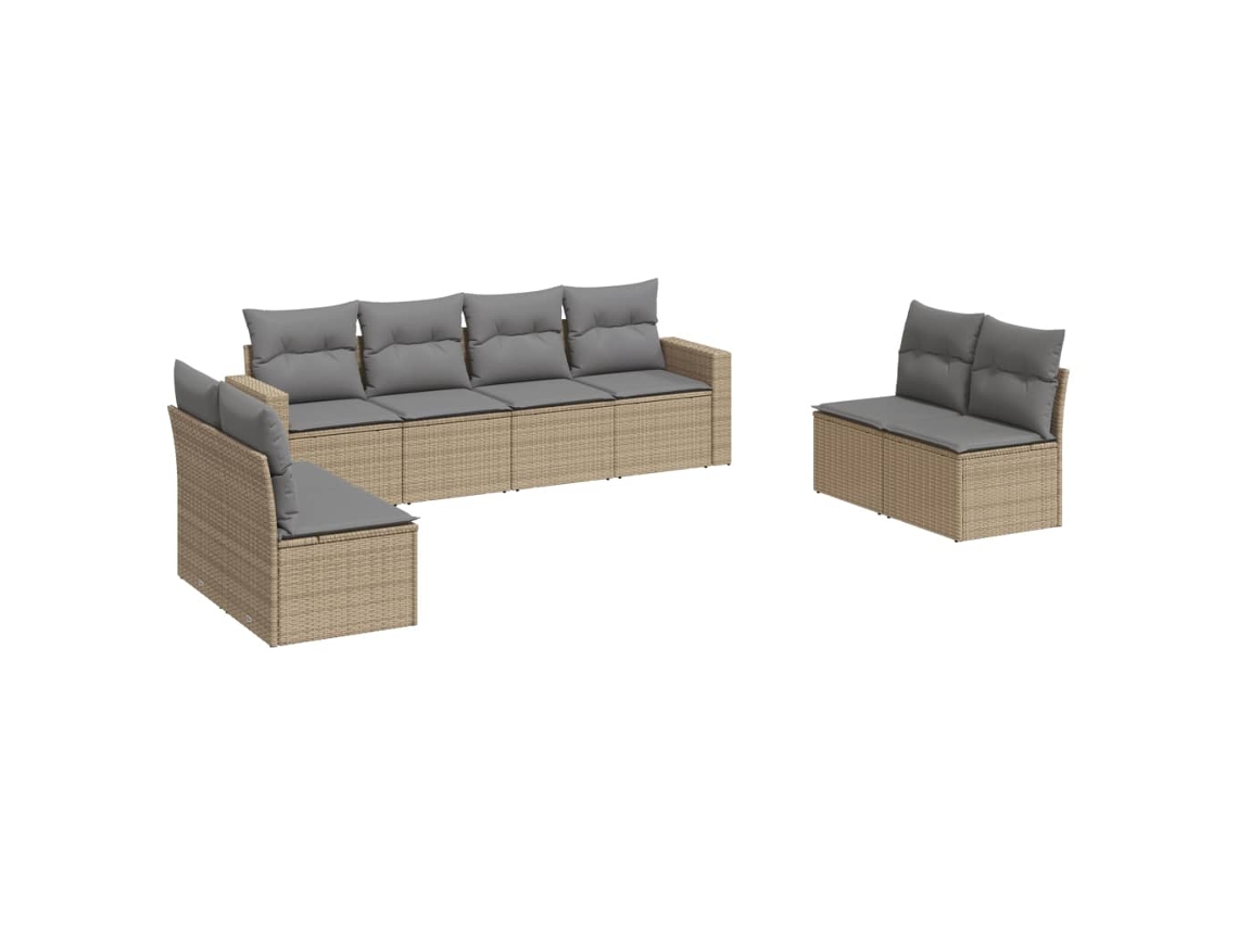 Garden Sofa Set, Garden Sofa Sets Vidaxl Bege Rattan / Vime (n/a)