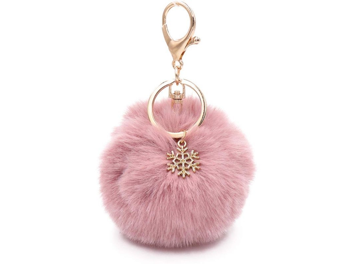 2026 llavero Linjou 2 Piezas Pelota de Pelo Artificial Fluffy Accesorio para Carro Y Bolsa