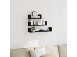 Vidaxl Prateleiras Parede 3 Pcs Derivados Madeira Carvalho Preto