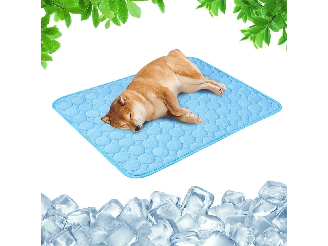 Tapete Refrescante, com Gel, para Cães e Gatos, Autorefrescante, Lavável, Antiderrapante, Tamanho Xl, Azul AQUAFORGE
