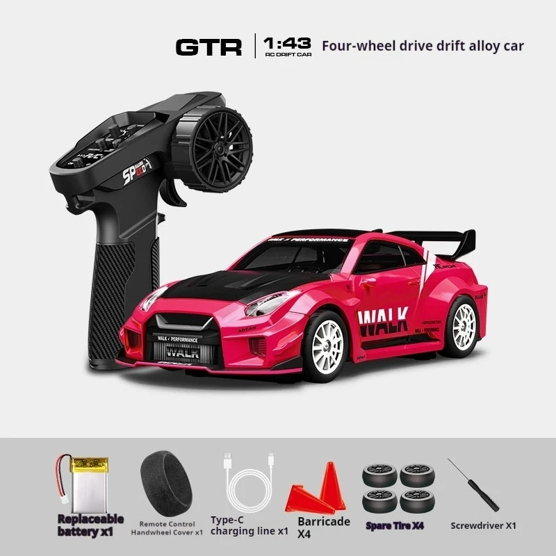 Carro De Drift Controlado Remotamente, Equipado Com Giroscópio Esp, Controle Proporcional Completo, Tração Nas Quatro Rodas E Carroceria De Metal.