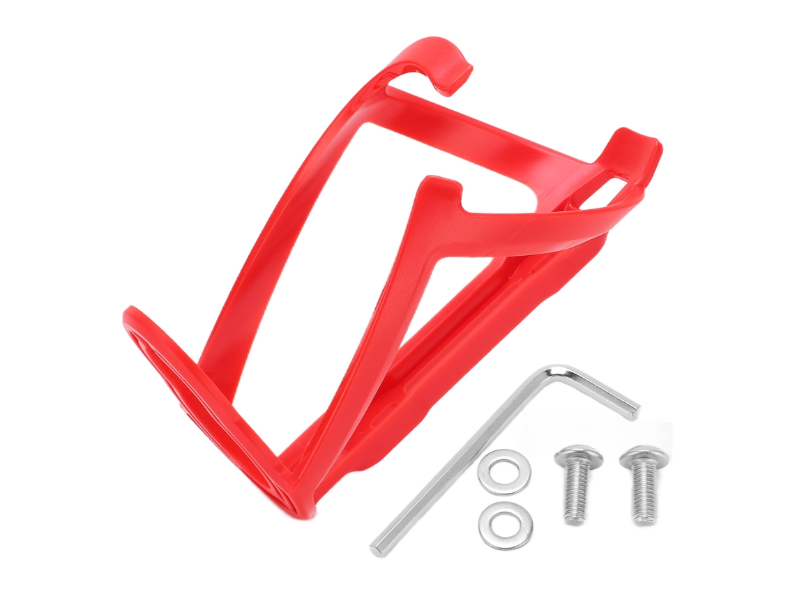 Suporte Mali para Garrafa de Água de Bicicleta, Plástico, Estável, Resistente, com Parafusos e Chave, Vermelho