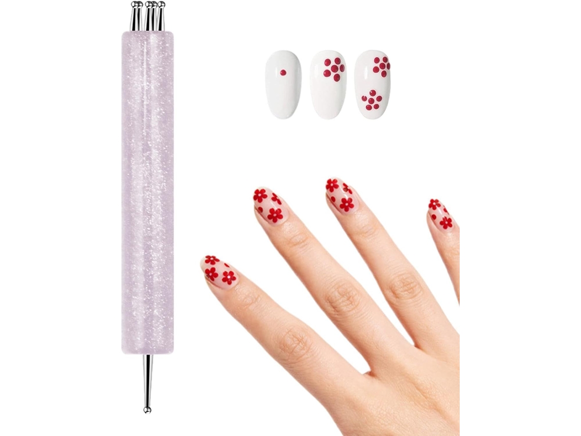 Manicure Caneta Para com desenho de flor de cinco pétalas