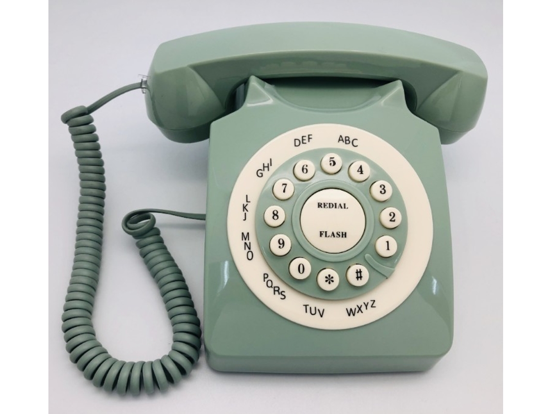 Telefone Antigo Yunyi Wx 3123a, desktop com toque, verde