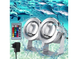 Rebe luz Submersível Led Rgb Ip67 10w Impermeável para Piscina, Fonte Jardim Exterior Prata com Controle Remoto