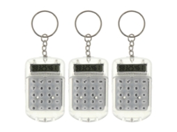 Chaveiro Com Calculadora Eletrônica De Bolso Pequeno Com 3 Peças Everley891