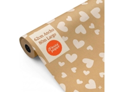 Rolo Papel Kraft Corações 62cm X 80m Resistente Dia Dos Namorados Eventos - Fp Fiesta Paper
