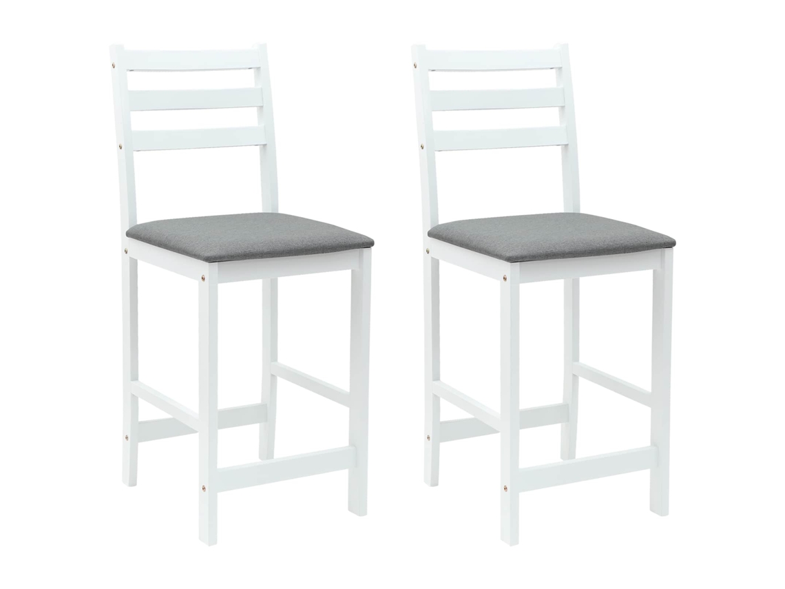 Maison Exclusive - Cadeiras De Jantar 2 Unid. Madeira De Borracha Sólida Branco