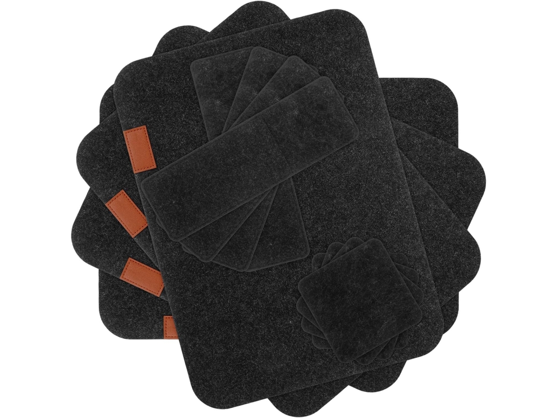 Conjunto De 12 Peças De Jogos Americanos De Feltro 4 Jogos Americanos, 4 Porta Copos E 4 Sacos Para Talheres. Resistentes Ao Calor Gokoco