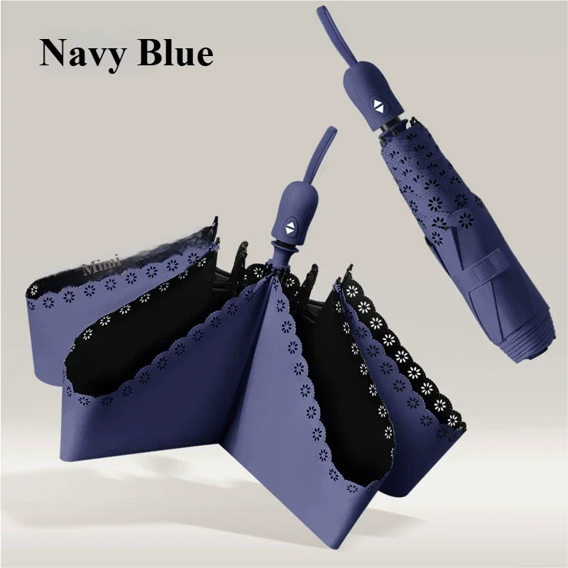 Guarda-chuva Ultraleve Automático (azul Marinho 6k), Guarda-chuva Protetor Solar Na Cor Macaron