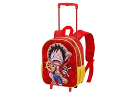 Mochila KARACTERMANIA One Piece Luffy 3D com Rodas Pequena Vermelha