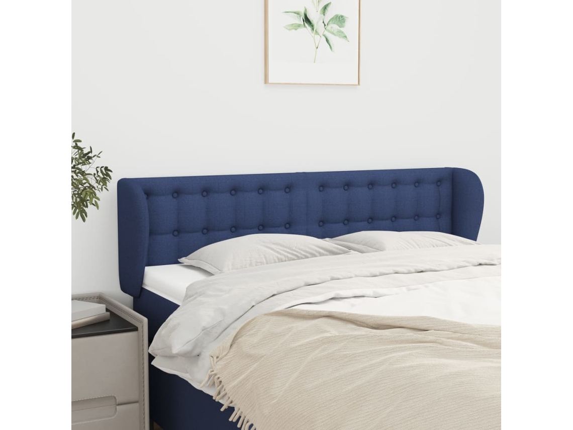 Cabecero con Alas de Tela 147x23x78/88 Cm Azul