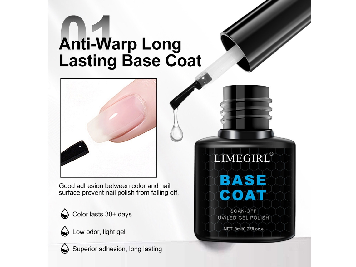 Novo Conjunto De Esmaltes Para Salão De Unhasapenas O Adesivo Base
