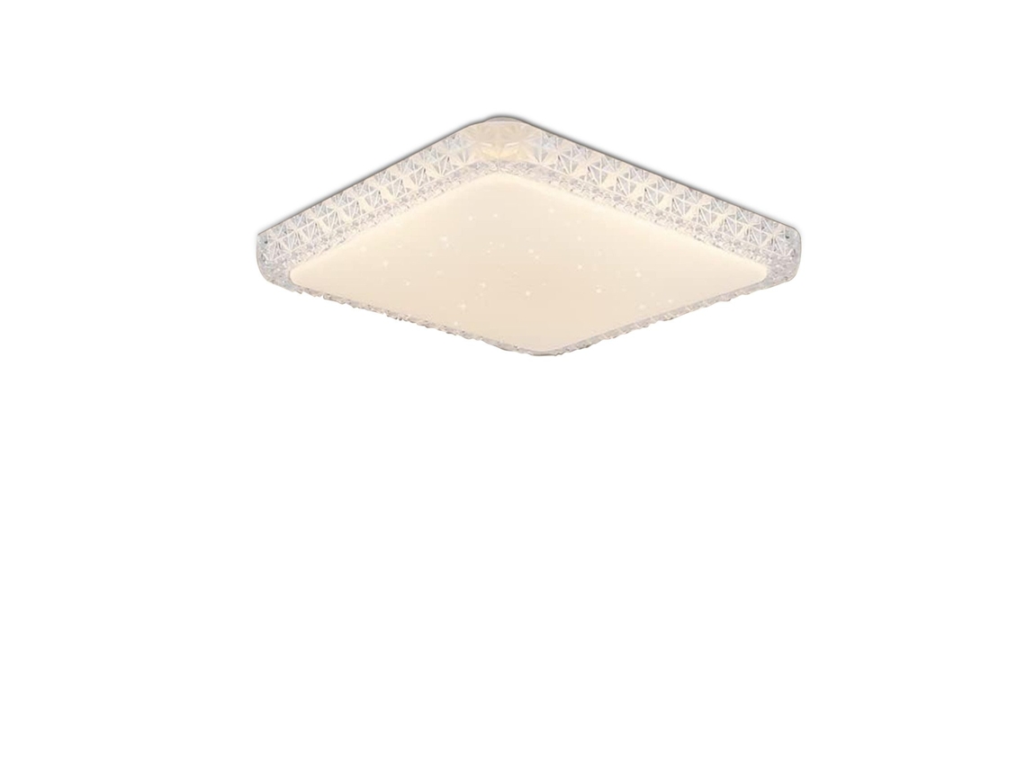 Nettlife Candeeiro, Led Plafon Sala Moderna Quadrada 30 Cm Cristal Estrelado Sky Design Regulável Com Comando Branco Pequeno Para Sala