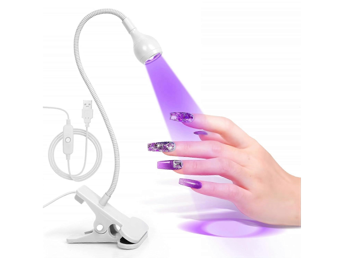 Lâmpada de unhas de 3W com haste flexível e secagem rápida para manicure. - aquaforge