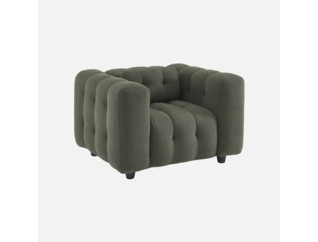 Poltrona Em Tecido Boucle Texturado, 1 Lugar, Caqui Sweeek