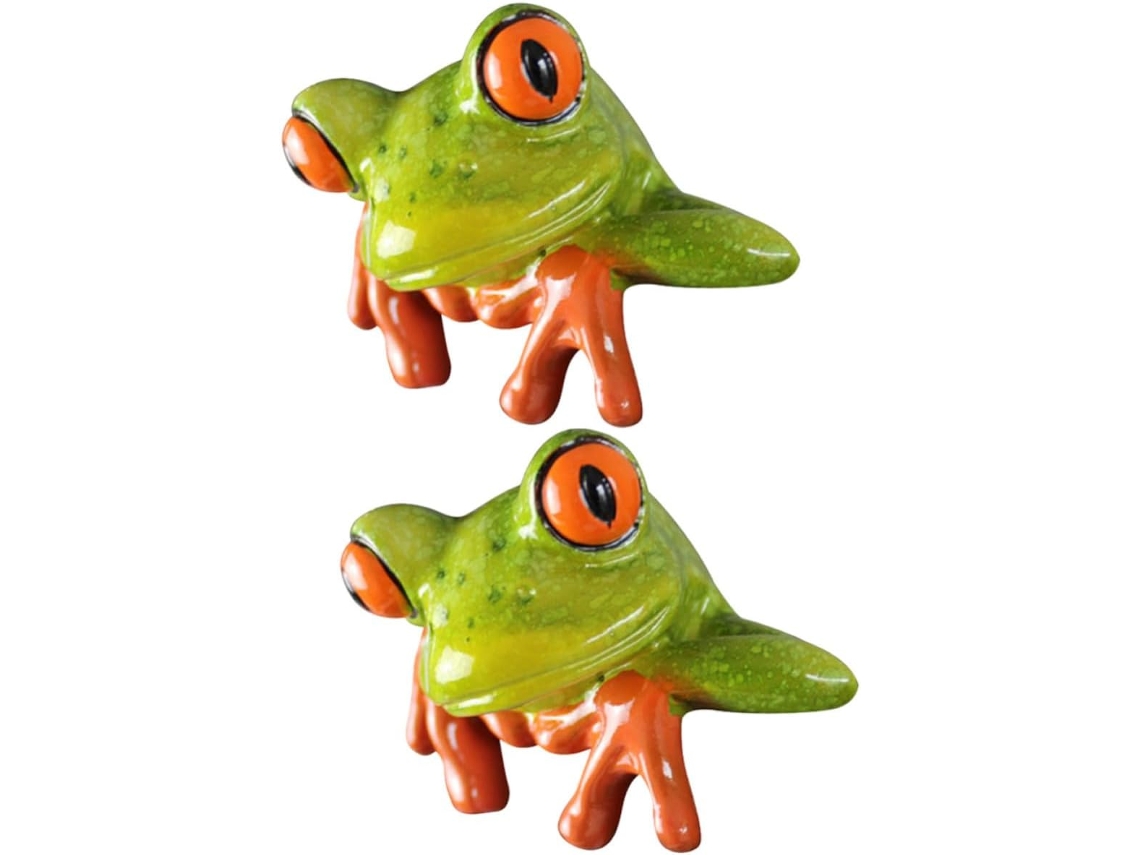 Conjunto De 2 Estatuetas De Sapo E Pequenos Objetos Decorativos