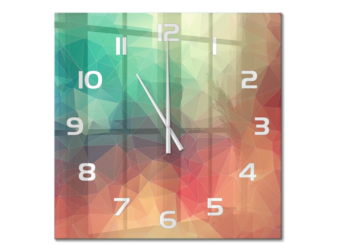 Relógio De Parede Multicor Decorativo Quadrado Espelharte (60x60 Cm)