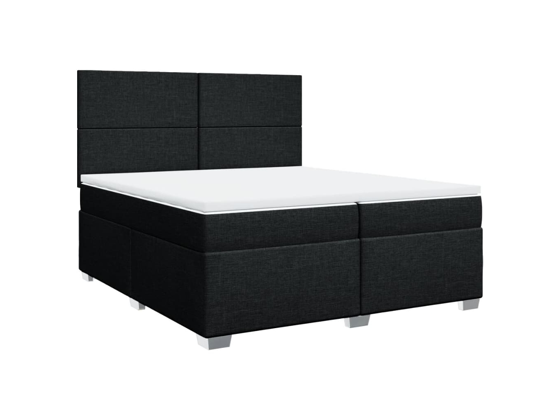 Cama com Molas/colchão 200x200 Cm Tecido Preto MAISON EXCLUSIVE