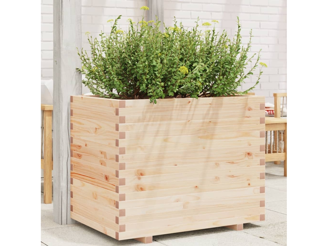 Vidaxl Vaso/floreira De Jardim 90x60x72 Cm Madeira De Pinho Maciça