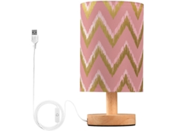 Abajur De Cabeceira Kll Com Usb 02_blush E Dourado, Estilo Lenço De Papel, Para Quarto Infantil