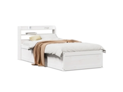 Vidaxl Estrutura Cama C/ Cabeceira 75x190 Cm Pinho Maciço